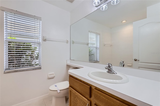4305 Balmoral Ct, Wesley Chapel, FL 33543 - bathroom featuring vanity, toilet, tile patterned floors, and baseboards