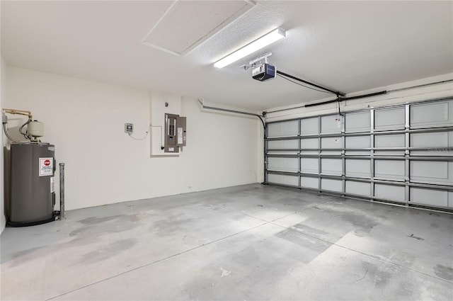 4305 Balmoral Ct, Wesley Chapel, FL 33543 - garage with water heater, electric panel, and a garage door opener