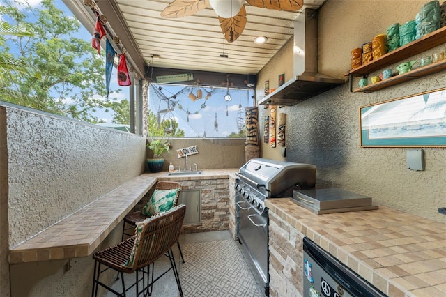 17523 Doris St, Montverde, FL 34756 - view of patio / terrace with area for grilling and a ceiling fan