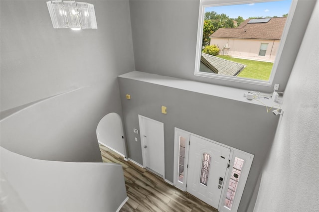 470 Regal Downs Cir, Winter Garden, FL 34787 - bathroom featuring wood finished floors and a chandelier
