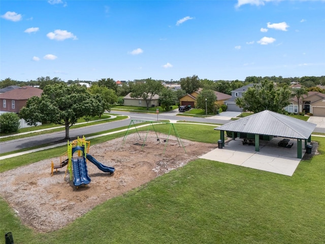 470 Regal Downs Cir, Winter Garden, FL 34787 - view of green lawn with a residential view and a gazebo