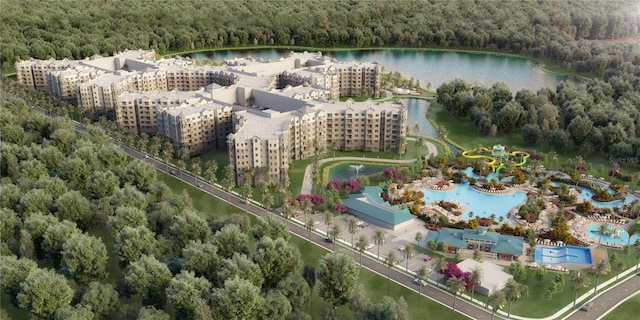 14501 Grove Resort Ave Unit 2440, Winter Garden, FL 34787 - drone / aerial view of a heavily wooded area and a large body of water