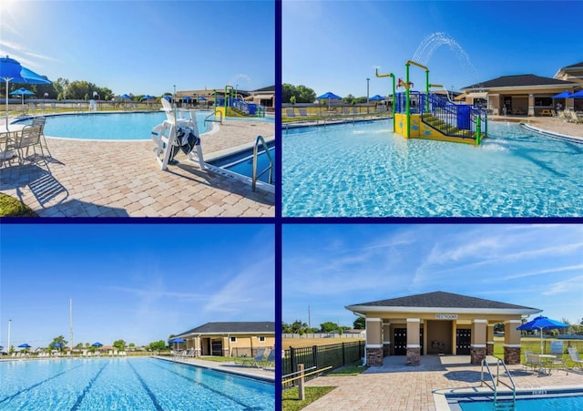 2305 Rio Grande Forest Ln, Kissimmee, FL 34759 - community pool featuring a patio area and a water slide