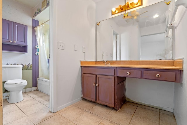 885 Little Bend Rd, Altamonte Springs, FL 32714 - full bath featuring vanity, tile patterned floors, toilet, and shower / tub combo with curtain