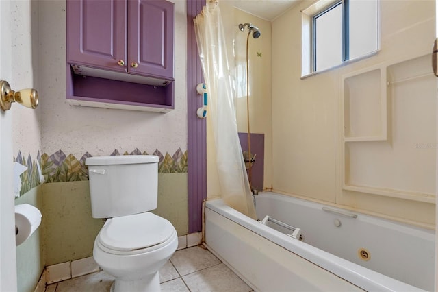 885 Little Bend Rd, Altamonte Springs, FL 32714 - bathroom with toilet, a combined bath / shower with jetted tub, and tile patterned flooring
