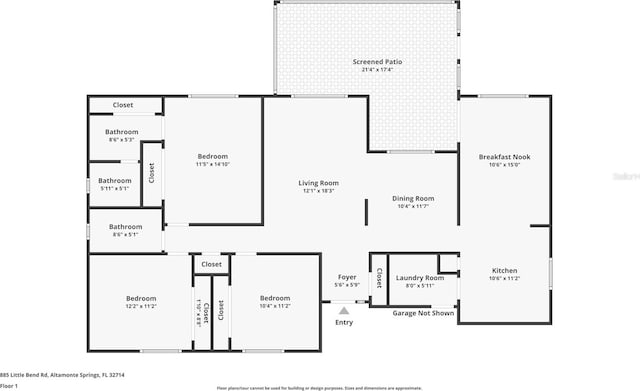 885 Little Bend Rd, Altamonte Springs, FL 32714 - home floor plan