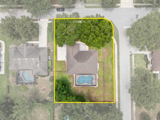 11648 Grand Bay Blvd, Clermont, FL 34711 - aerial view of property's location with a pool and property boundaries highlighted