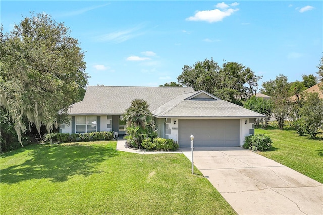 5382 SW 84th Pl, Ocala, FL 34476 - single story home with a garage, a front yard, driveway, stucco siding, and roof with shingles