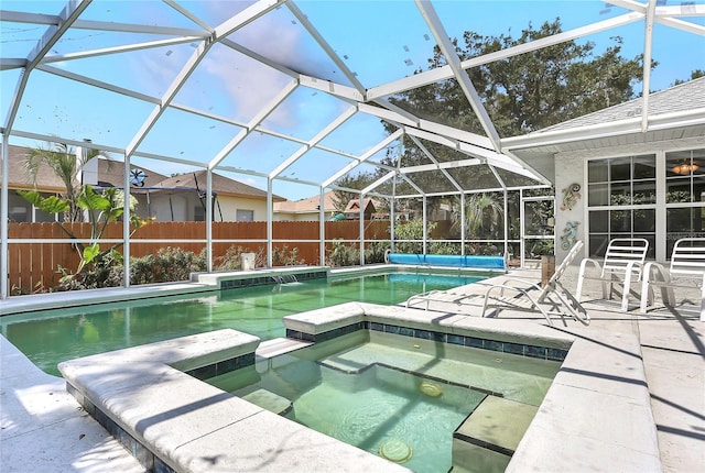 5382 SW 84th Pl, Ocala, FL 34476 - view of pool with a pool with connected hot tub and glass enclosure