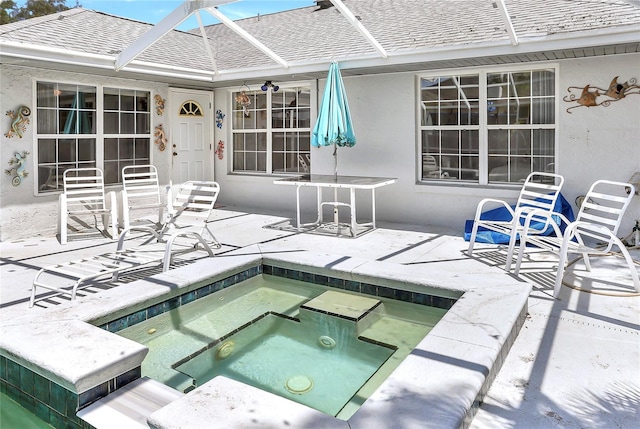 5382 SW 84th Pl, Ocala, FL 34476 - view of patio with an in-ground hot tub