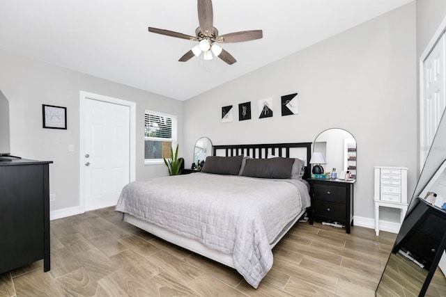 7616 Simms Ave, Orlando, FL 32812 - bedroom with baseboards, ceiling fan, and wood finish floors