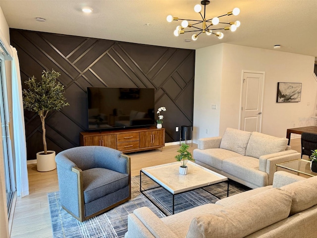 1900 Erudite Way, Winter Park, FL 32792 - living room with light wood-style floors, a chandelier, and baseboards
