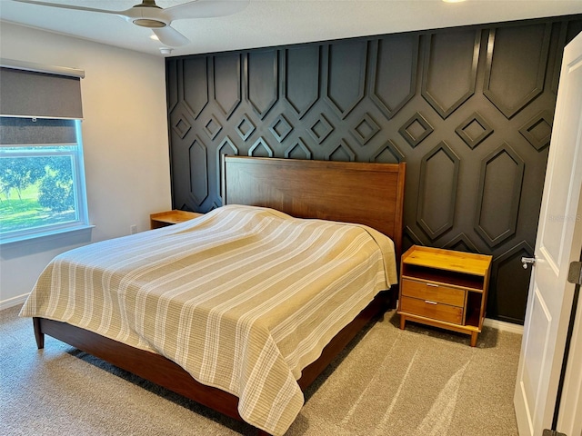 1900 Erudite Way, Winter Park, FL 32792 - bedroom featuring light colored carpet, baseboards, and ceiling fan