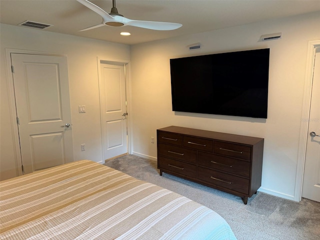 1900 Erudite Way, Winter Park, FL 32792 - bedroom with light carpet, baseboards, recessed lighting, and a ceiling fan
