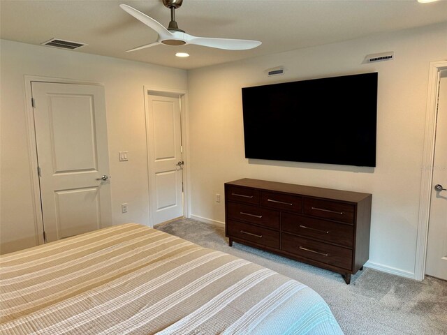 1900 Erudite Way, Winter Park, FL 32792 - bedroom featuring light colored carpet, baseboards, recessed lighting, and a ceiling fan