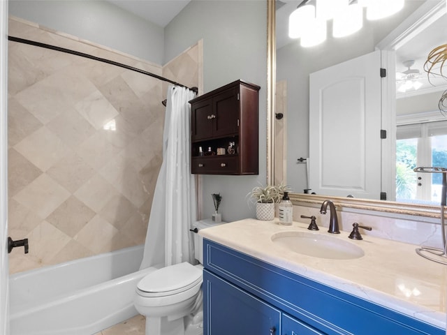 1417 Terralago Pl, Oviedo, FL 32765 - bathroom with vanity, shower / bath combination with curtain, and toilet