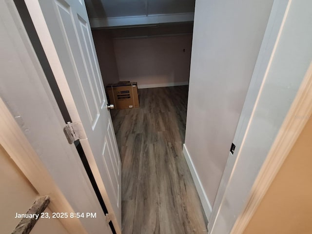 6505 Oelsner St, New Port Richey, FL 34652 - hallway with wood finished floors and baseboards
