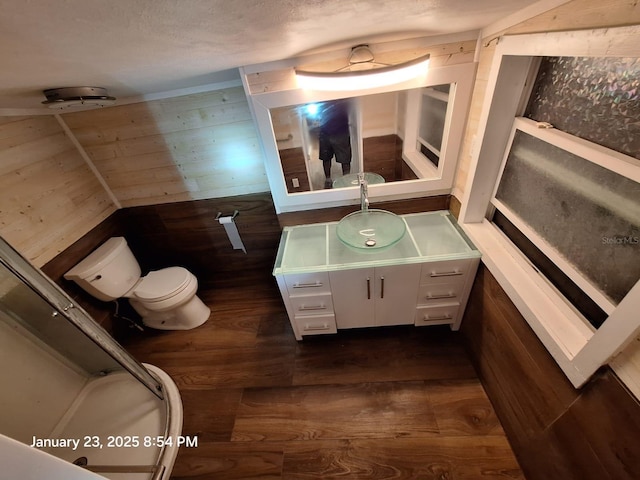 6505 Oelsner St, New Port Richey, FL 34652 - bathroom with vanity, wood finished floors, and toilet