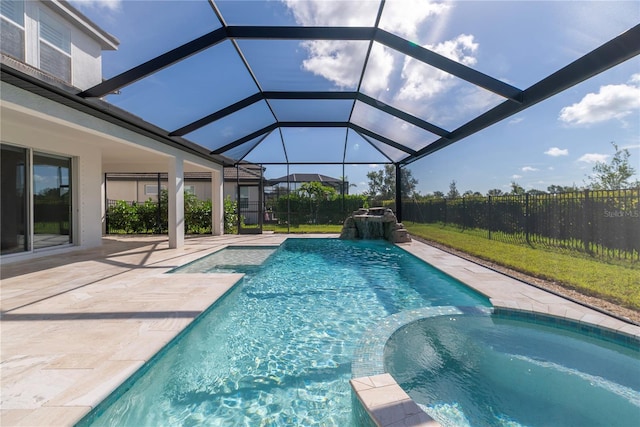 4861 Antrim Dr, Sarasota, FL 34240 - view of pool with a pool with connected hot tub and a patio area