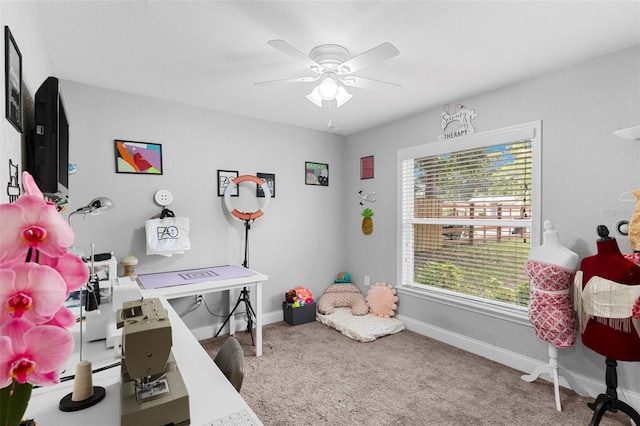 122 Seville Rd, Auburndale, FL 33823 - carpeted bedroom featuring baseboards and ceiling fan