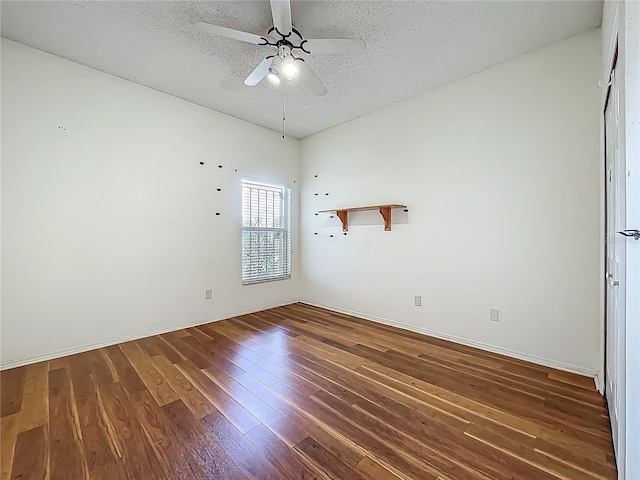 1131 Turtle Lake Ct, Ocoee, FL 34761 - empty room featuring a textured ceiling, wood finished floors, and a ceiling fan