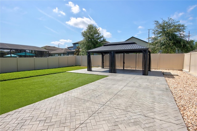 1727 Butterfly Way, Longwood, FL 32750 - view of yard with a gazebo, a patio, a carport, and decorative driveway