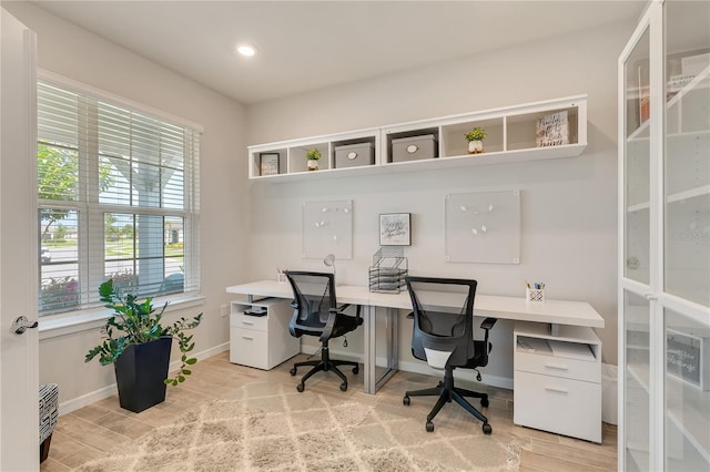 2793 Nature View Rd, Saint Cloud, FL 34771 - home office with plenty of natural light, light wood-style flooring, baseboards, and recessed lighting