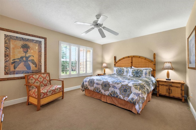 3725 Calabria Ave, Davenport, FL 33897 - bedroom with light carpet, baseboards, a ceiling fan, and a textured ceiling