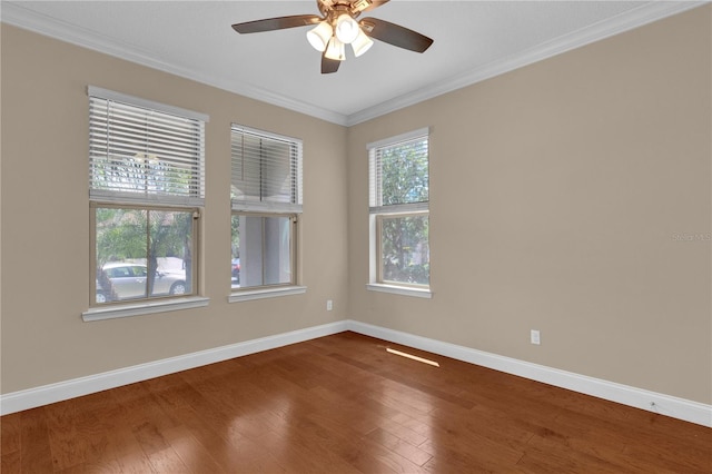 8348 Vivaro Isle Way, Windermere, FL 34786 - unfurnished room with wood finished floors, baseboards, crown molding, and ceiling fan
