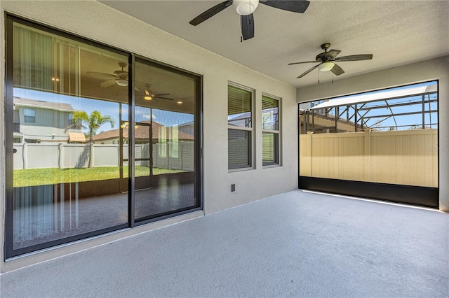 8348 Vivaro Isle Way, Windermere, FL 34786 - unfurnished sunroom featuring a ceiling fan