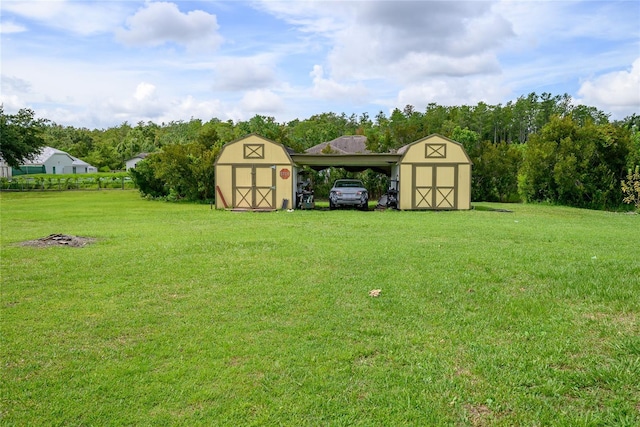 3600 Fountainbleu Blvd, Kissimmee, FL 34746 - view of grassy yard with a storage shed and a carport