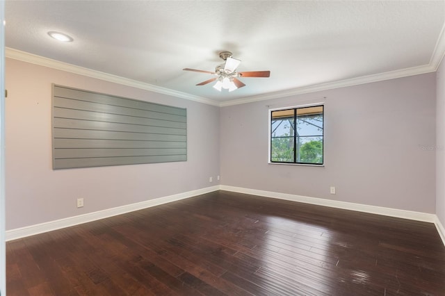 120 E Greentree Ln, Lake Mary, FL 32746 - spare room featuring ceiling fan, baseboards, hardwood / wood-style floors, and ornamental molding