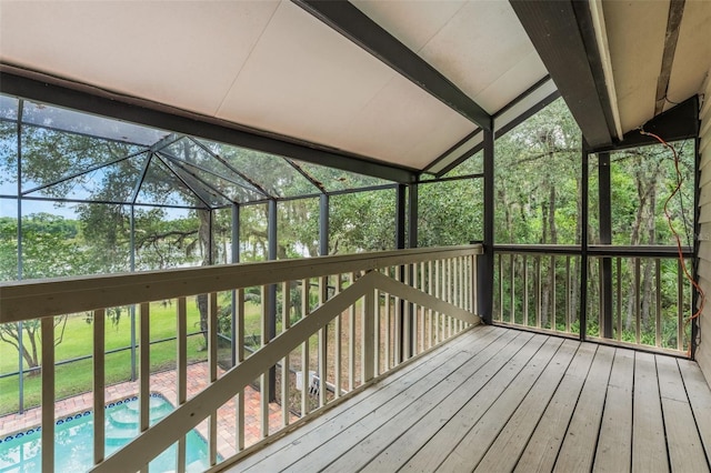 120 E Greentree Ln, Lake Mary, FL 32746 - wooden deck with an outdoor pool