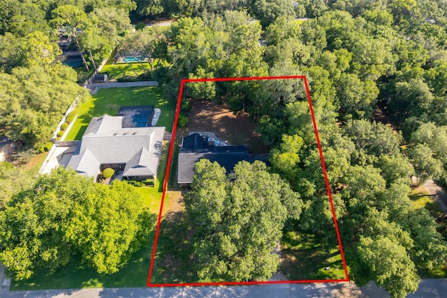 493 Princewood Dr, Deland, FL 32724 - aerial overview of property's location with property boundaries highlighted and a forest
