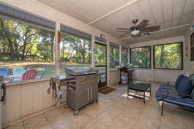 493 Princewood Dr, Deland, FL 32724 - sunroom / solarium with a ceiling fan