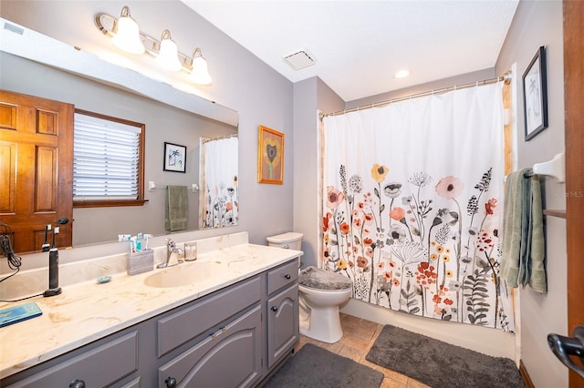 493 Princewood Dr, Deland, FL 32724 - full bathroom with vanity, toilet, and a shower with shower curtain