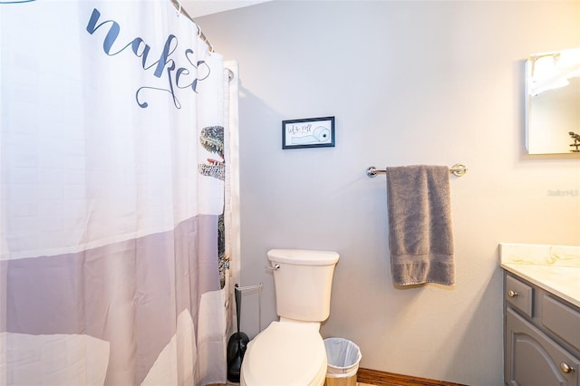 493 Princewood Dr, Deland, FL 32724 - full bathroom with vanity, toilet, and a shower with shower curtain