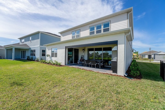 13323 Panama Beach Ct, Orlando, FL 32827 - rear view of property with a patio, a yard, and stucco siding
