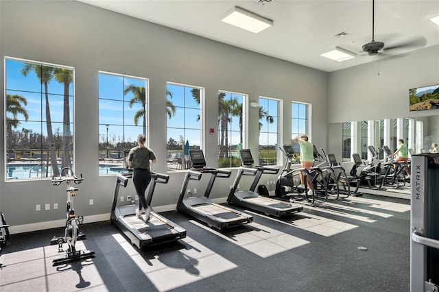 13323 Panama Beach Ct, Orlando, FL 32827 - workout area with ceiling fan