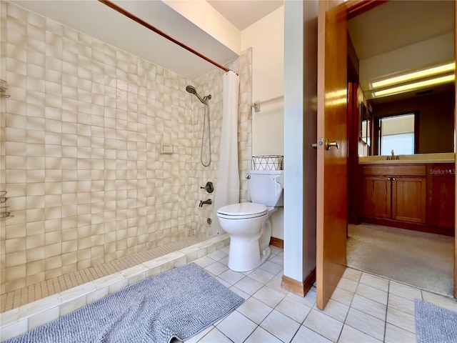 5724 Pitch Pine Dr, Orlando, FL 32819 - bathroom with tile patterned flooring, tiled shower, and vanity