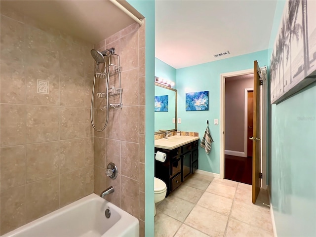 5724 Pitch Pine Dr, Orlando, FL 32819 - bathroom with vanity, shower / bathtub combination, and tile patterned flooring