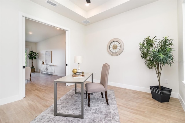 508 Topsail Dr, Rockledge, FL 32955 - home office with light wood-type flooring and recessed lighting
