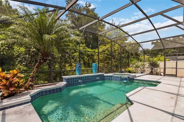 1429 Arbitus Cir, Oviedo, FL 32765 - view of pool with a patio, a pool with connected hot tub, and a lanai