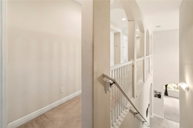 1429 Arbitus Cir, Oviedo, FL 32765 - stairway with baseboards, recessed lighting, and arched walkways