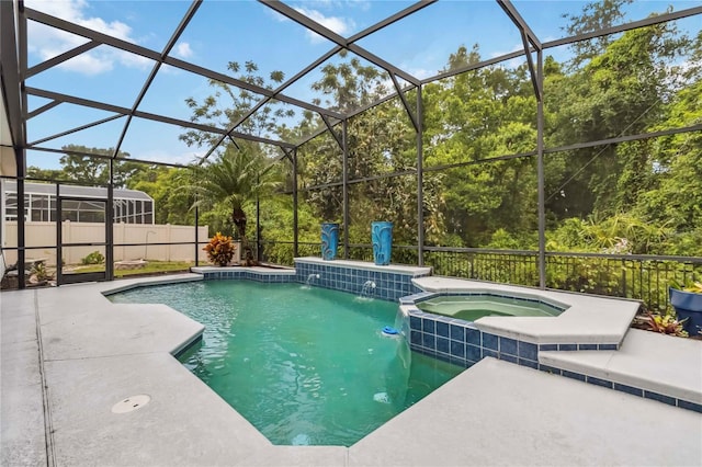 1429 Arbitus Cir, Oviedo, FL 32765 - view of swimming pool with a lanai, a pool with connected hot tub, and a patio