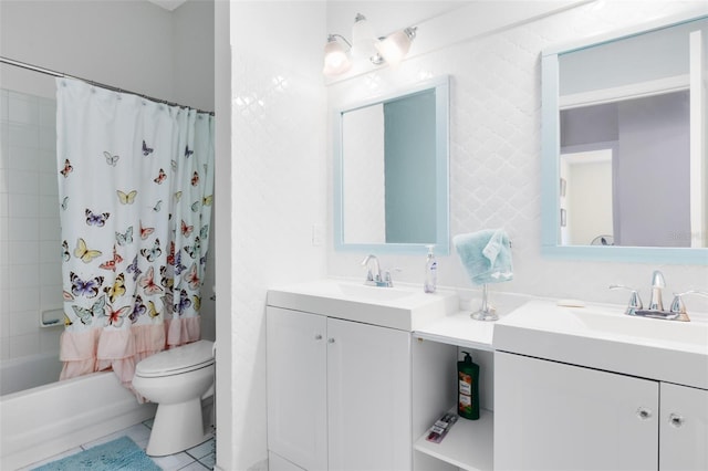 10743 Fairhaven Way, Orlando, FL 32825 - full bathroom with vanity, toilet, shower / bath combo, and tile patterned floors