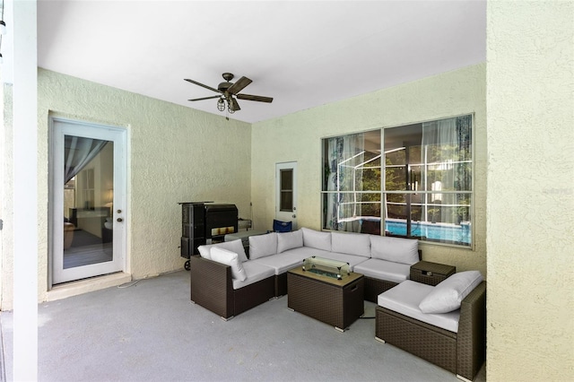 10743 Fairhaven Way, Orlando, FL 32825 - view of patio / terrace with ceiling fan and an outdoor living space