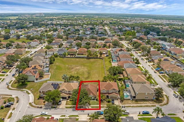 126 San Carlo Rd, Davenport, FL 33896 - aerial perspective of suburban area featuring property parcel outlined