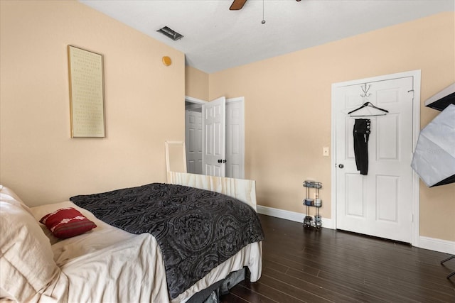 173 Villa Di Este Ter Unit 209, Lake Mary, FL 32746 - bedroom featuring dark wood finished floors, baseboards, and ceiling fan