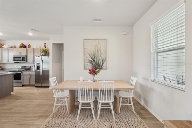 1909 Thomasville Ave SE, Palm Bay, FL 32909 - dining area featuring light wood finished floors, recessed lighting, and baseboards